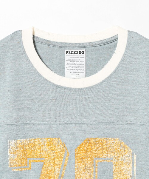 FACCIES(ファチーズ)の「FACCIES / TOP MELANGE NUMBERRING TEE(Tシャツ/カットソー・メンズ・ライトブルー・M/L)」の3枚目の写真