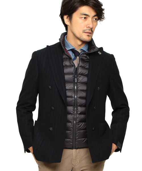 LARDINI ストライプ ダブルブレストジャケット46 LARDINI（ラルディーニ）の「LARDINI / ストライプ ダブルブレスト