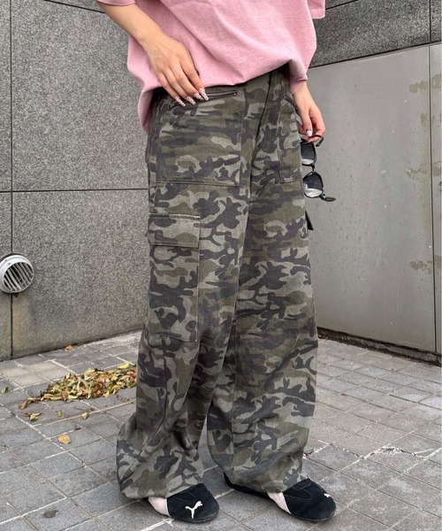 セール】ファスナーポケット柄カーゴパンツ（カーゴパンツ