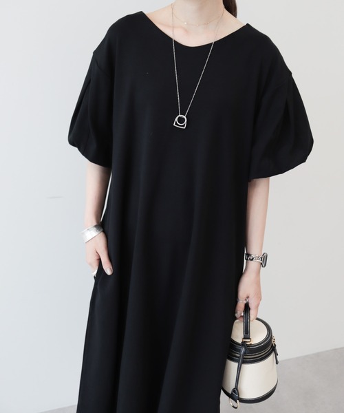 AMERICAN HOLIC（アメリカンホリック）の「袖コンシャスVネックカットワンピース（ワンピース・レディース・ブラック・M/L）」の6枚目の写真