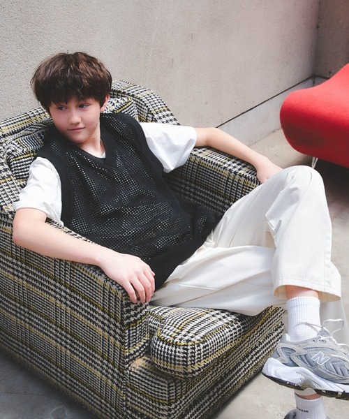 GLOBAL WORK（グローバルワーク）の「2SETベスト＊半袖T/AND YUA ANY/128531（ニット/セーター・キッズ・ブラック/グレー・150cm/160cm/170cm）」の4枚目の写真