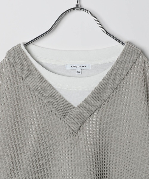 GLOBAL WORK（グローバルワーク）の「2SETベスト＊半袖T/AND YUA ANY/128531（ニット/セーター・キッズ・ブラック/グレー・150cm/160cm/170cm）」の22枚目の写真