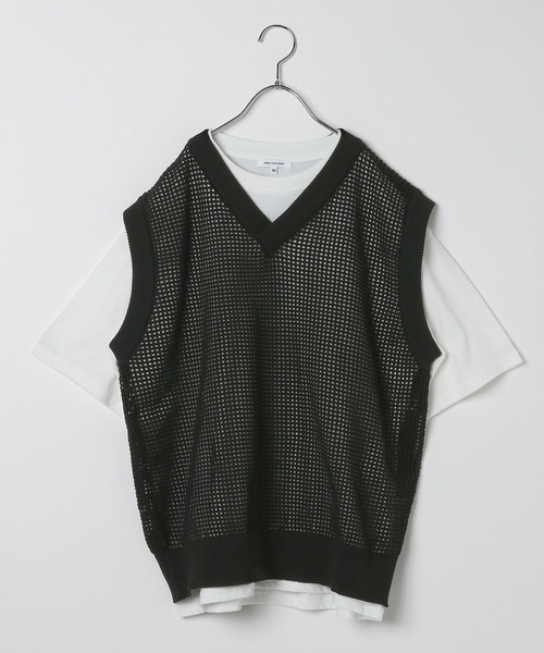 GLOBAL WORK（グローバルワーク）の「2SETベスト＊半袖T/AND YUA ANY/128531（ニット/セーター・キッズ・ブラック/グレー・150cm/160cm/170cm）」の6枚目の写真