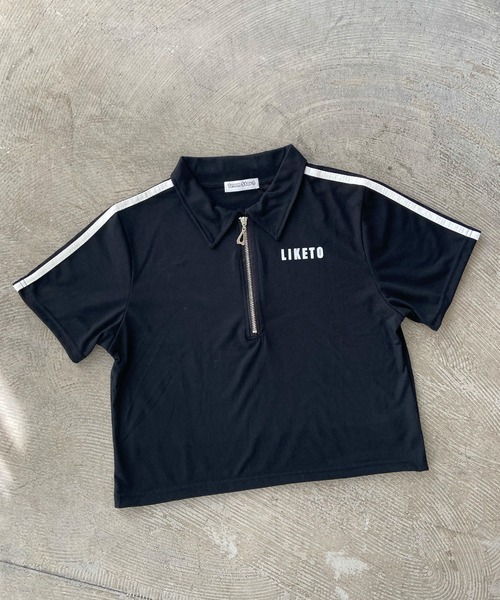 Teem Store（チームストア）の「サイドライン ハーフジップ ショート ポロシャツ（ポロシャツ・レディース・ブラック/ホワイト/グリーン・M/L）」の10枚目の写真