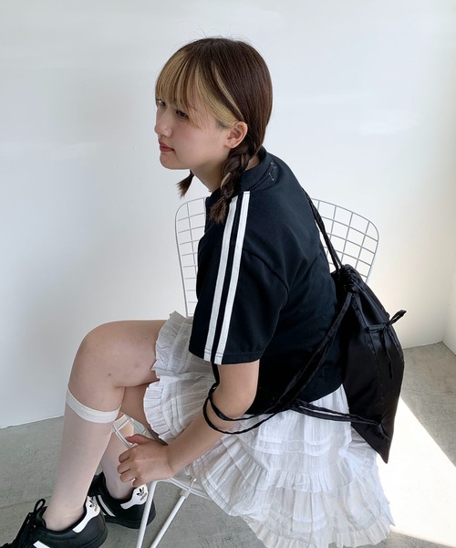 Teem Store（チームストア）の「サイドライン ハーフジップ ショート ポロシャツ（ポロシャツ・レディース・ブラック/ホワイト/グリーン・M/L）」の15枚目の写真