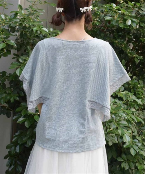 axes femme（アクシーズファム）の「ハンカチスリーブプルオーバー（Tシャツ/カットソー・レディース・ミント/ホワイト/ブラック・FREE）」の6枚目の写真