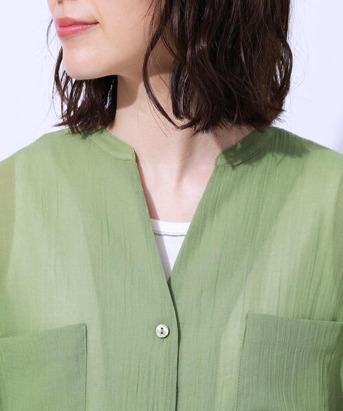 Cutie Blonde（キューティーブロンド）の「◆大人の透け感 ワッシャードルマンシャツ（シャツ/ブラウス・レディース・ブラック/ホワイト系/スモーキーグリーン系・02/03/04）」の19枚目の写真