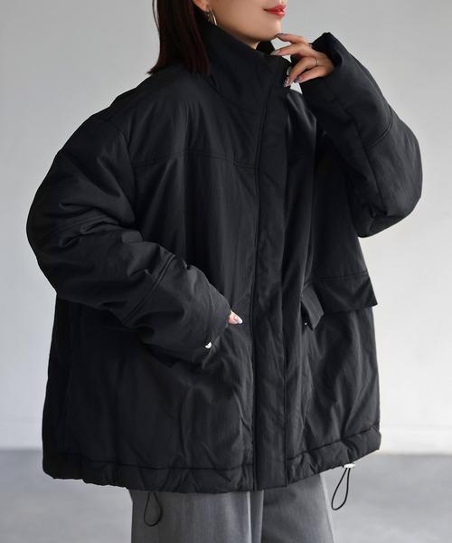 Riberry（リベリー）の「マルチポケット中綿ミドルナイロンダウン（ダウンジャケット/コート・レディース・アイボリー/カーキ/ブラック・MEDIUM）」の2枚目の写真