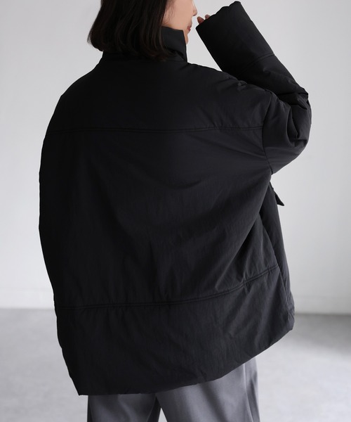 Riberry（リベリー）の「マルチポケット中綿ミドルナイロンダウン（ダウンジャケット/コート・レディース・アイボリー/カーキ/ブラック・MEDIUM）」の14枚目の写真