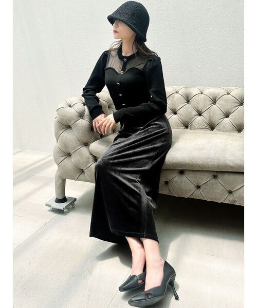 ベロアIラインスカート