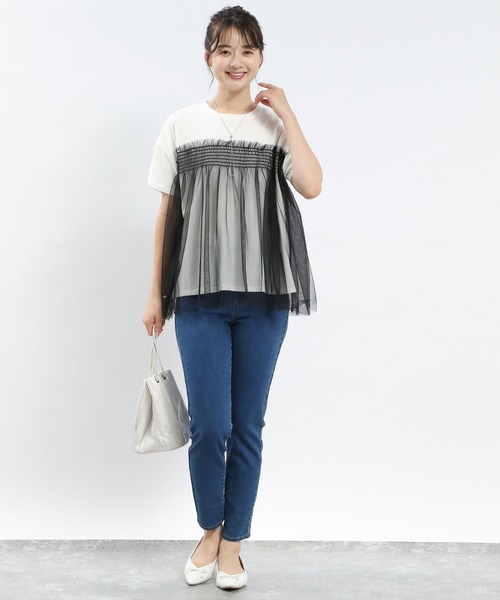 GLOBAL WORK Smile Seed Store(グローバルワーク スマイルシードストア)の「アソートドッキングTシャツ半袖/138929(Tシャツ/カットソー・レディース・ホワイト系その他6/ベージュ系その他/ホワイト系その他/ホワイト系その他7/ブラック系その他・SMALL/LARGE/MEDIUM/X-LARGE)」の6枚目の写真