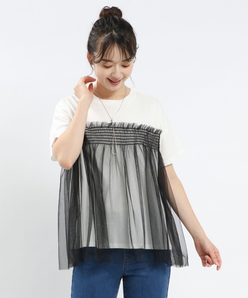 GLOBAL WORK Smile Seed Store(グローバルワーク スマイルシードストア)の「アソートドッキングTシャツ半袖/138929(Tシャツ/カットソー・レディース・ホワイト系その他6/ベージュ系その他/ホワイト系その他/ホワイト系その他7/ブラック系その他・SMALL/LARGE/MEDIUM/X-LARGE)」の9枚目の写真