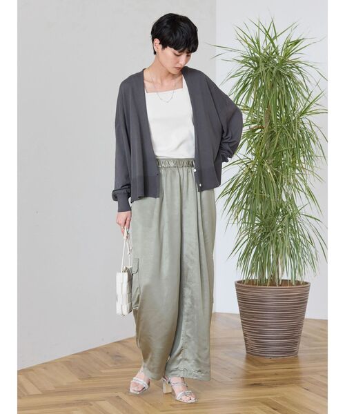 DAIさま専用美品 ヴァイナルアーカイブ ノーカラーコート ヘリンボーン グレー callautia（カラウティア）の「ヘリンボーンステンカラーロング