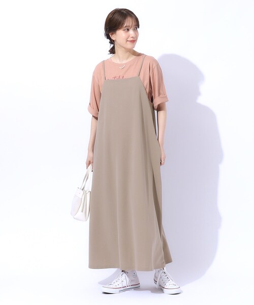 SHOO・LA・RUE（シューラルー）の「【高レビュー/洗える】ポケット付きが嬉しい フレアキャミワンピース（ワンピース・レディース・ブラック/チャコールグレー/キャメル・04/02/03）」の9枚目の写真