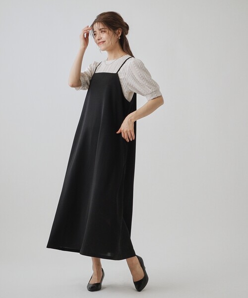 SHOO・LA・RUE（シューラルー）の「【高レビュー/洗える】ポケット付きが嬉しい フレアキャミワンピース（ワンピース・レディース・ブラック/チャコールグレー/キャメル・04/02/03）」の21枚目の写真