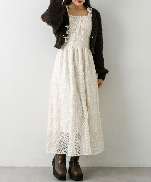 OLIVE des OLIVE ウエストシャーリングワンピース OLIVE des OLIVE/【OLIVE des OLIVE】ウエストシャーリング
