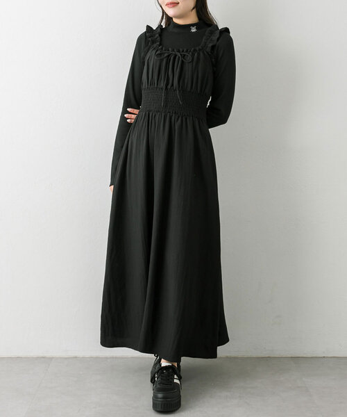 OLIVE des OLIVE ウエストシャーリングワンピース OLIVE des OLIVE/【OLIVE des OLIVE】ウエストシャーリング