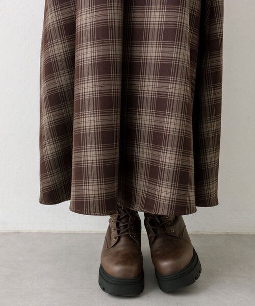 OLIVE des OLIVE（オリーブデオリーブ）の「【S/Mサイズ展開】ウエストシャーリングワンピース（ワンピース・レディース・アイボリー/チェック/ブラック/ブラウン・SMALL/MEDIUM）」の10枚目の写真