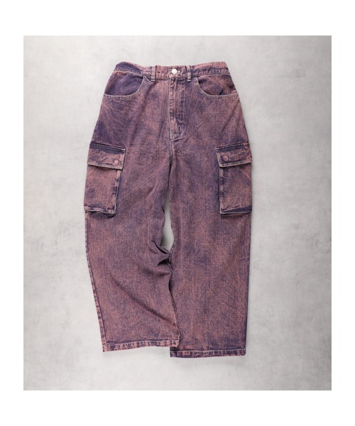 Right-on(ライトオン)の「【VISION STREET WEAR】ロゴデニムカーゴパンツ(デニムパンツ・メンズ・ネイビー/ライトグレー/ブラック/パープル/サックスブルー・M/L)」の5枚目の写真