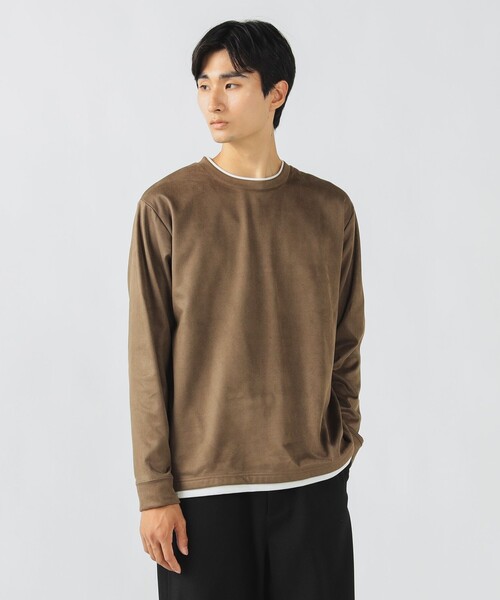 BEAMS HEART(ビームスハート)の「スウェード フェイクレイヤー ロングスリーブ Tシャツ(Tシャツ/カットソー・メンズ・ブラック/ブラウン・S/M/L/XL)」の14枚目の写真