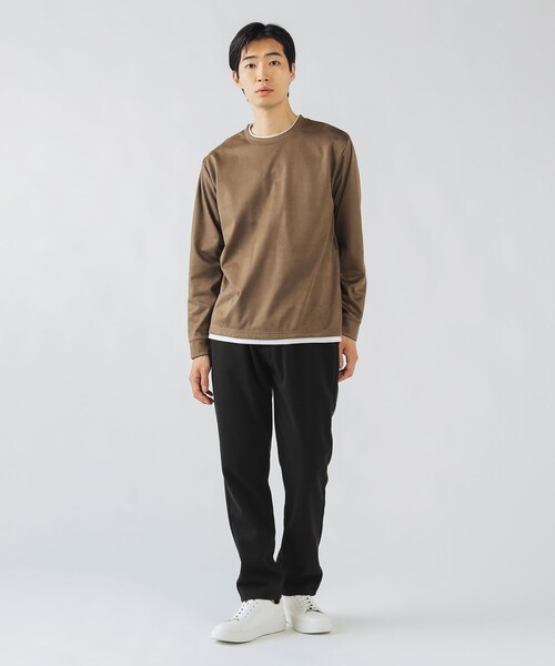 BEAMS HEART(ビームスハート)の「スウェード フェイクレイヤー ロングスリーブ Tシャツ(Tシャツ/カットソー・メンズ・ブラック/ブラウン・S/M/L/XL)」の13枚目の写真