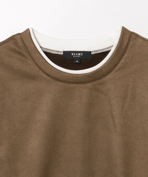 BEAMS HEART（ビームスハート）の「【ユニセックス】スウェード フェイクレイヤー ロングスリーブ Tシャツ（Tシャツ/カットソー・メンズ・ブラック/ブラウン・S/M/L/XL）」の5枚目の写真