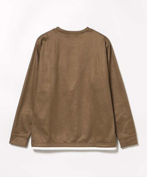 BEAMS HEART（ビームスハート）の「【ユニセックス】スウェード フェイクレイヤー ロングスリーブ Tシャツ（Tシャツ/カットソー・メンズ・ブラック/ブラウン・S/M/L/XL）」の8枚目の写真