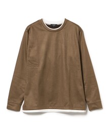 BEAMS HEART | 【ユニセックス】スウェード フェイクレイヤー ロングスリーブ Tシャツ(Tシャツ/カットソー)