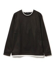 スウェード フェイクレイヤー ロングスリーブ Tシャツ