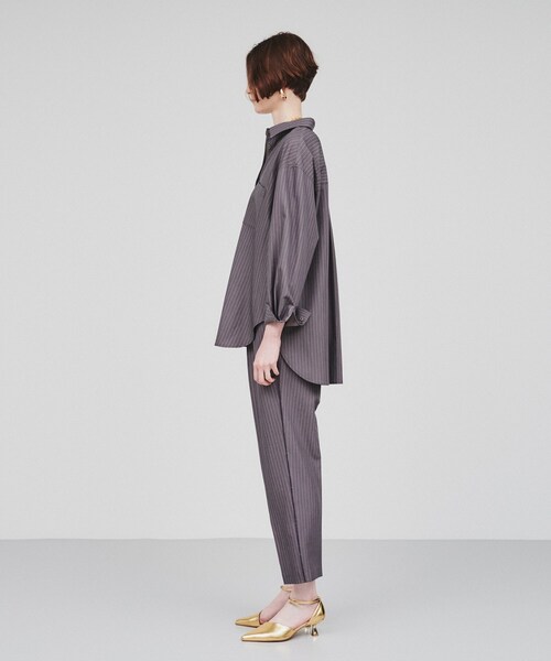 cloenc（クロエンス）の「◆【セットアップ／マシンウォッシュ】サイドラインタック入りテーパードパンツ（その他パンツ・レディース・グレー系その他3/ナチュラル/ブラック・01/02/03）」の15枚目の写真