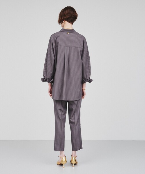 cloenc（クロエンス）の「◆【セットアップ／マシンウォッシュ】サイドラインタック入りテーパードパンツ（その他パンツ・レディース・グレー系その他3/ナチュラル/ブラック・01/02/03）」の16枚目の写真