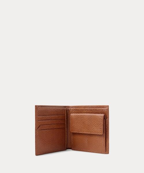 ペブルド レザー ビルフォールド コイン ウォレット（財布