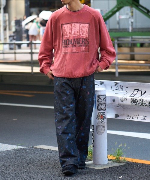 SOUNDSGOOOOD（サウンズグッド）の「【S/G】スケーター総柄プリントバギーデニム（デニムパンツ・メンズ・ブラック/インディゴブルー・ONE SIZE）」の7枚目の写真