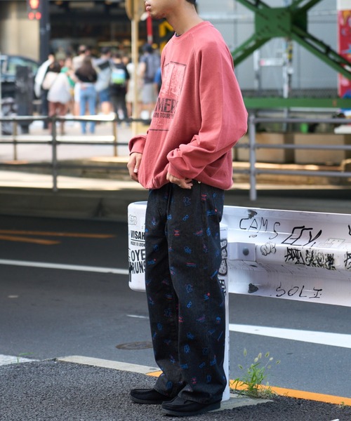 SOUNDSGOOOOD（サウンズグッド）の「【S/G】スケーター総柄プリントバギーデニム（デニムパンツ・メンズ・ブラック/インディゴブルー・ONE SIZE）」の8枚目の写真