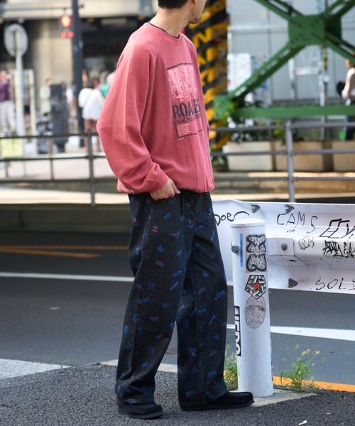 SOUNDSGOOOOD（サウンズグッド）の「【S/G】スケーター総柄プリントバギーデニム（デニムパンツ・メンズ・ブラック/インディゴブルー・ONE SIZE）」の6枚目の写真