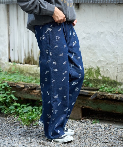 SOUNDSGOOOOD（サウンズグッド）の「【S/G】スケーター総柄プリントバギーデニム（デニムパンツ・メンズ・ブラック/インディゴブルー・ONE SIZE）」の18枚目の写真