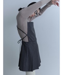 【Abor】Apron Pleated Mini Dress/エプロンプリーツミニドレス