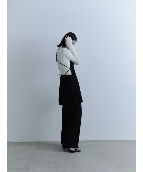 Abor】Apron Pleated Mini Dress/エプロンプリーツミニドレス