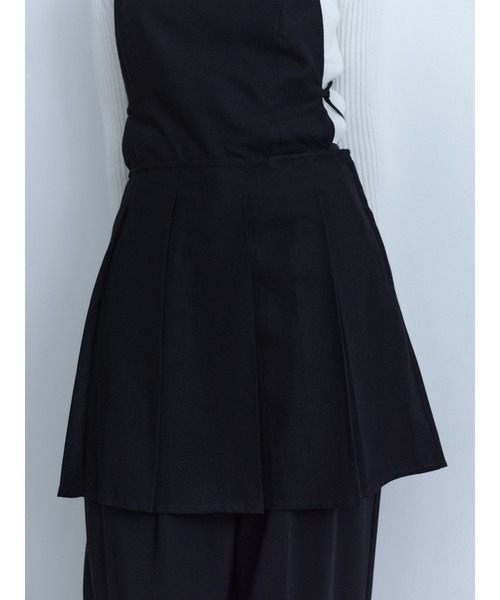Abor】Apron Pleated Mini Dress/エプロンプリーツミニドレス