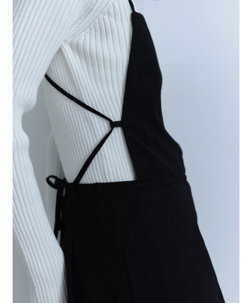 Abor（アボア）の「【Abor】Apron Pleated Mini Dress/エプロンプリーツミニドレス（ワンピース・レディース・チャコールグレー/ブラック・FREE）」の9枚目の写真