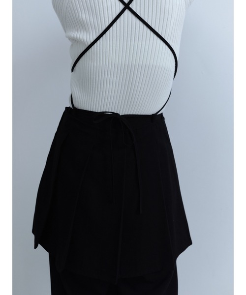 Abor（アボア）の「【Abor】Apron Pleated Mini Dress/エプロンプリーツミニドレス（ワンピース・レディース・チャコールグレー/ブラック・FREE）」の11枚目の写真