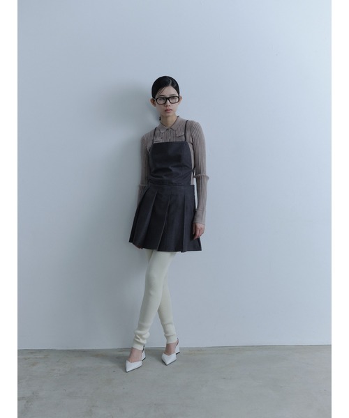 Abor（アボア）の「【Abor】Apron Pleated Mini Dress/エプロンプリーツミニドレス（ワンピース・レディース・チャコールグレー/ブラック・FREE）」の18枚目の写真