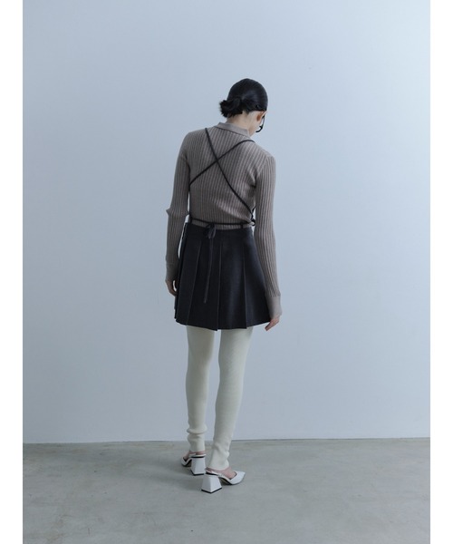 Abor】Apron Pleated Mini Dress/エプロンプリーツミニドレス
