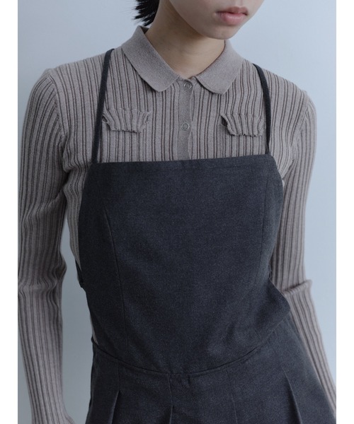 Abor（アボア）の「【Abor】Apron Pleated Mini Dress/エプロンプリーツミニドレス（ワンピース・レディース・チャコールグレー/ブラック・FREE）」の20枚目の写真