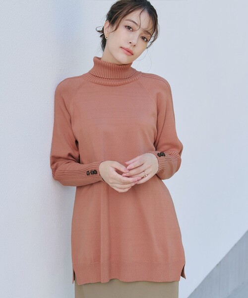 Tiaclasse(ティアクラッセ)の「【選べる2type】ボタンニットチュニック(ニット/セーター・レディース・グリーン系その他/ミント/ブルー系その他/ラベンダー/ベージュ系その他/パープル系その他/ピンク/ブラック/グレイッシュベージュ/ピンク系その他/ブラック系その他/ターコイズブルー/グレー/ネイビー/ワインレッド・XL/XXL)」の14枚目の写真