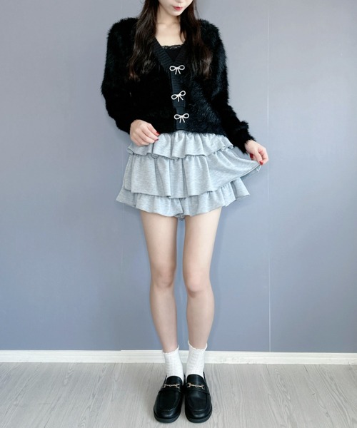 Silly(シリー)の「【韓国コーデに◎】フリルスウェットスカート(スカート・レディース・グレー・FREE)」の1枚目の写真