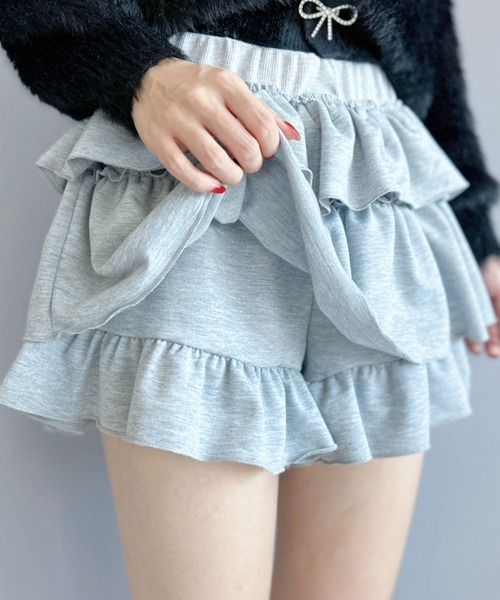 Silly(シリー)の「【韓国コーデに◎】フリルスウェットスカート(スカート・レディース・グレー・FREE)」の4枚目の写真