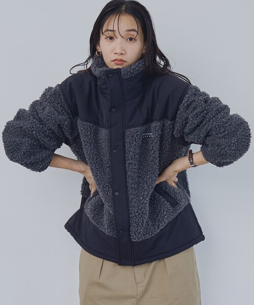 coen（コーエン）の「【そうコレ! 】頼れるデイリーブルゾン/＜PARKNIK＞スタンドボアキリカエブルゾン（WEB限定カラー）（ブルゾン・レディース・ブラック/オリーブ/ナチュラル/ネイビー・FREE）」の2枚目の写真