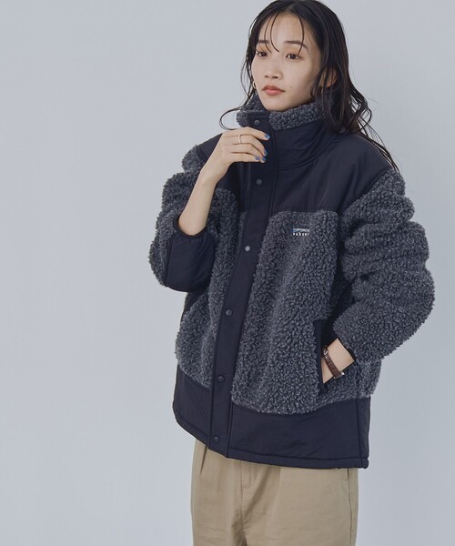 coen（コーエン）の「【そうコレ! 】頼れるデイリーブルゾン/＜PARKNIK＞スタンドボアキリカエブルゾン（WEB限定カラー）（ブルゾン・レディース・ブラック/オリーブ/ナチュラル/ネイビー・FREE）」の8枚目の写真