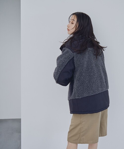 coen（コーエン）の「【そうコレ! 】頼れるデイリーブルゾン/＜PARKNIK＞スタンドボアキリカエブルゾン（WEB限定カラー）（ブルゾン・レディース・ブラック/オリーブ/ナチュラル/ネイビー・FREE）」の9枚目の写真